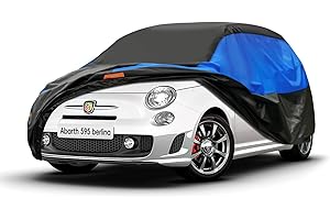 GUNHYI Bâche Voiture Exterieur Respirante et Étanche pour Tous Temps, Housse Voiture Protection Anti-UV Contre, la Poussière, la Pluie, Universelle pour FlAT 500/Toyota Aygo/Twingo (Jusqu'à 365 cm) 2S