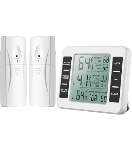 2 Thermomètres Pour Frigo Et Congélateur - Plage -30°C à +50°C - Zones Colorées - Accroche Facile
