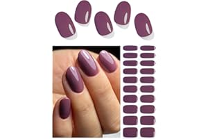 Wahrshei Semi-durcies Vernis Stickers Ongles UV | Prune Claire Autocollant Ongle Gel UV | 20pcs Film pour Ongles Autoadhésif | Gel Nail Stickers, Autocollants et Pochoirs Pour Nail Art