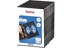 Hama Slim DVD Jewel Case Pack of 25 | Black