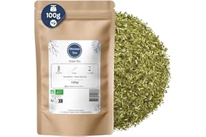 OBVIOUS TEA Thé Maté Vert Bio en Vrac - Thé Vegan en Vrac, 100% Naturel, Sans OGM, Agriculture Biologique - Yerba Maté - Sachet 100 gr (50 Tasses)