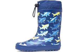 Shoe Zone - Thunder Boys Blue Rubber Shark Welly