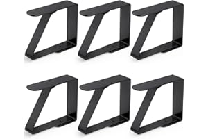 ERBO 6 Stück Tischdeckenklammern Set, Tischtuchklammern Tischdeckenhalter Edelstahl, Tischklammern für Dicke Tische, Gartentisch, Restaurant, Familie Esstisch - Schwarz, 5 x 4 cm