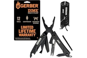 Gerber Multifunktionswerkzeug mit 12 Funktionen, Dime Pocket Multi-tool, Schwarz, 1014030