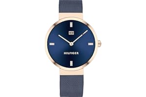 Tommy Hilfiger Montre pour Femme avec Bracelet en Maille d'acier Inoxydable doré