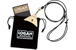 LOGAN WHISTLES Logan Ventura - Silbato de latón (silbato y cordón de cuero)