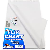 Kit Flipchart Master Of Boards - Chevalet + 20 Feuilles, 4 Marqueurs, 5 Aimants - Idéal Bureau, École