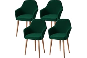 ‎ALISHOMTLL Alishomtll Stretch Stuhlhussen 4er Set Sesselbezug Stuhlbezug mit Armlehnen Abnehmbare Waschbar Schonbezug für Bürostühle Esszimmerstühle Bezug für Küche Bankett Hochzeit Party (Grün, 4 Stück)