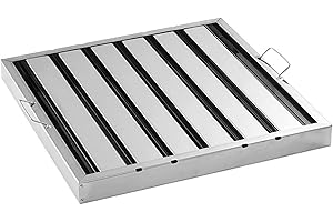 GENERIC Stainless Steel Canopy Grease Baffle Filter For Commercial Kitchens Extraction Hood (43 x 43 x 4.5cm)