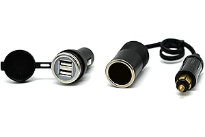 Cliff Top Adattatore per accendisigari da Hella (Din) a standard esteso + Caricatore doppio USB da 3,3 Amp (non adatto per auto)