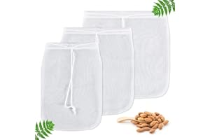 Yoassi Sacchetto Filtrante Sacchetto Filtro per Latte di Mandorle Borsa per Latte Vegetale Sacchetti Multiuso Colino per Latte di Noci, Frutta Secca (Forma a U, 3 PZ)