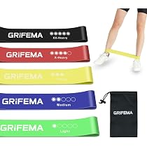 Lot De 5 Bandes De Résistance GRIFEMA - 5 Niveaux De 1,7 à 12,9 Kg Pour Fitness Maison, Yoga, Musculation