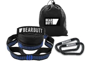 Bear Butt Kodiak Hammock Straps For Trees - 20 Feet Long Hammock Tree Straps - 40 Combined Loops - Holds 1000 Pounds - Camping Hammock Straps - Hammock Tree Straps With Carabiner - Hammock Accessories