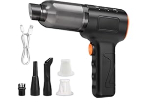 FANGEHONG Bezprzewodowy odkurzacz ręczny, 16000 Pa, wydajny odkurzacz samochodowy 4 w 1, ładowalny, 200 W, mocny odkurzacz samochodowy, do domu, samochodu, biura, sofy, silnika komputera (czarny)