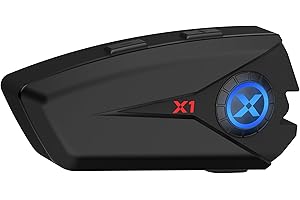 XGP X1 Auricolari Casco Moto Bluetooth V5.3, Cuffie Casco Moto Singola con Musica/ AI Vocale, Altoparlanti da 40mm, Impermeabilità IP67, 60h di Autonomia, Collega 2 Telefoni cellulari