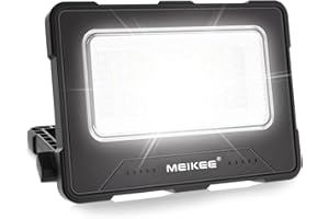 MEIKEE Reflektor budowlany LED, 80 W, 12000 mAh, lampa robocza LED, akumulatorowa, 4 tryby świecenia, lampa kempingowa, przenośna, 5 poziomów jasności, ładowanie przez USB, lampa akumulatorowa, na
