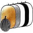 SKEIDO 5 in 1 Collapsible Multi Lighting Reflector Set Photo Studio Outdoor Photography 110x150cm