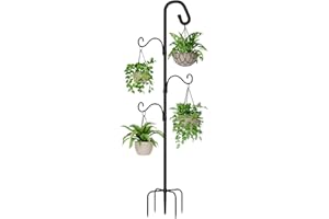 Bamworld Schäferhaken Metall 160cm – Robuster Gartenhaken für Laternen, Pflanzen, Vogelhäuschen und Dekoration – Wetterfest und Stabil für den Außenbereich