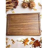 F&S WoodArt IROKO TEK PAR&Ccedil;A - YEKPARE - MASİF Steak Board - Oluklu Kesme tahtası B&uuml;y&uuml;k Boy 40 x 27,5 Cm