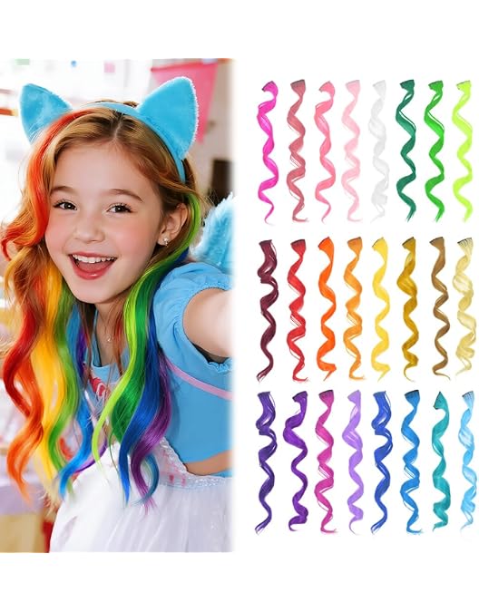 Trenzas De Pelucas Coloridas - Pack 12 Unidades, 43 Cm, Accesorio Para Peinados Infantiles Y Fiestas