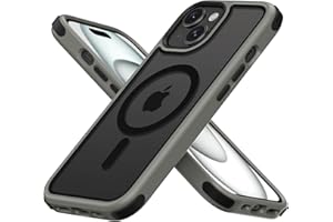 MobNano Hybrid Magnetisch Durchsichtig Hülle für iPhone 15 Hülle [Kompatibel mit MagSafe] Stoßfest Bumper Transparent Starke Magnet Handyhülle Clear Silicone iPhone 15 Case - Titan Natur