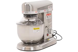 RISTOATTREZZATURE Planetaria Impastatrice Professionale Monofase - Capacità 5 lt (Capacità Farina 500g, Capacità Impasto 2 kg) - Giri Motore 0-302 Rpm, Potenza 0.5 kW