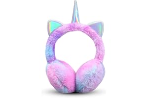 Jagowa Unicorn Earmuffs - Warm Fuzzy Earmuffs for Ladies, Children, Girls & Adults