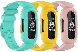 honecumi 3 Pack Ace 3 Straps Compatible with Fitbit Ace 3 Watch Bands for Kids Children Girls Boys Colorful Skin-Friendly Ace 3 Watch Strap Wristband Bracelet Replacement Accessory for Boy Girl Gift