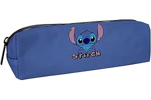 TMXKDSJ Trousse Scolaire, Stitch Single Trousse, Fourre-Tout pour l'école, Étui à Crayons pour Filles et Garçons, Grande Capacité, Trousse Textile Rectangulaire, 20 x 5,5 x 6 cm