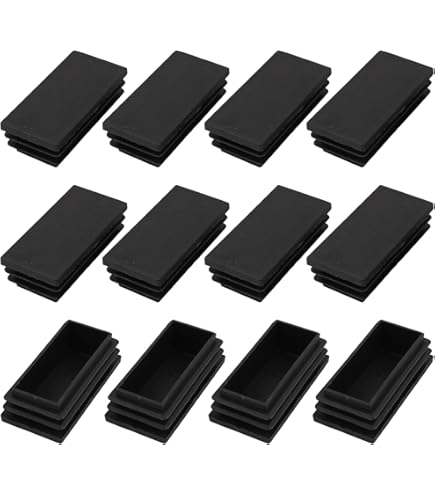 16 Tappi Protettivi Per Tubi Rettangolari 15x40 Mm - Antigraffio Per Gambe Mobili E Arredi