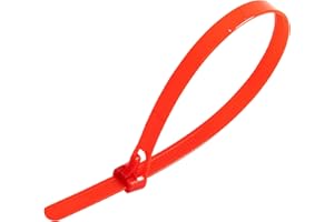 Gocableties - Paquete de 100 bridas muy resistentes liberables, de nailon, de 250 x 7,6 mm, de color rojo para cables