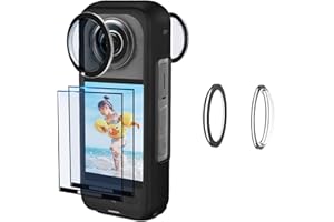 JZW-Shop Objektivschutz mit Displayschutzfolie für Insta 360 X3, 9H kratzfeste Displayschutzfolie aus gehärtetem Glas für Insta 360 X3 Zubehör
