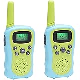 Amazon Basics Juego de 2 walkie talkies para niños de más de 3 años con bloqueo de teclas, 10 tonos de llamada y uso de largo