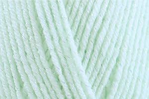 HADSON James C Brett Baby Twinkle DK Yarn Double Knitting Sparkly Glitter Wool for Crocheting, Blankets, Baby Garments, Accessories - 100g Ball - Mint BT7 - Single (1 Ball)