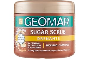 GEOMAR | Socker Dränerande kroppsskrubb, med havssalt, Epsomsalt, arganolja och extrakt av socker och maskros, 95% naturligt
