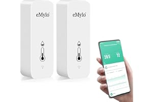 CHATTHEN eMylo WiFi Thermometer Hygrometer Innen, Tuya wlan Temperatursensor, Mini Thermo Hygrometer mit Smart App und Datenaufzeichnung, für Babyzimmer, Gewächshauszubehör, Garage（2 Pack）