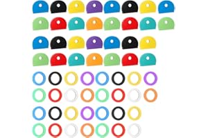 JSKWIKE 60 PCS 2.5 cm Key Cap Covers Key Identifiers Markers Protectores para Llaves de casa Planas Delgadas Regulares estándar