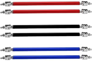 KIMISS 1 par de varillas de soporte divisor de palanca de labios de parachoques delantero,barra de soporte de parachoques delantero de coche de aluminio de 20 cm (rojo)