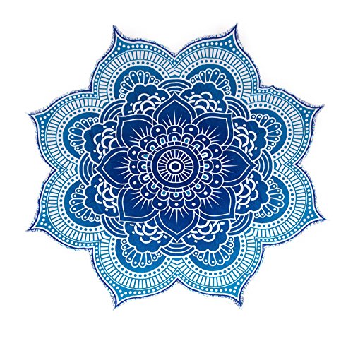 Einzigartige Kollektion von rawyal Crafts Runde Lotus Blumen Mandala Wandteppich, indisches Hippie-100% Baumwolle Floral Star Mandala Outdoor Beach Roundie, Floral Circle Design/Form 182,9 cm