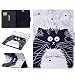 Produktbild HB-Int Samsung Galaxy Tab S3 T820 / T825 Hülle Leder PU Lederhülle Bookstyle Wallet Flip Case Cover PU Brieftasche Handyhülle mit Card Slot Backcover Klapptasche Ledertasche Folio Magnetverschluss Schutzhülle Zurück Stand Function Anti-kratzfeste Tasche für Samsung Tab S3 T820 - Katze