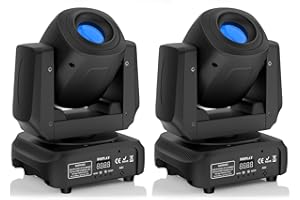 RTKTOUP 2PCS Moving Head LED 100W Partylicht 8 Gobos 8 Farben Bühnenlicht Lichteffekt für Disco Bar Hausparty Bühne Scheinwerfer