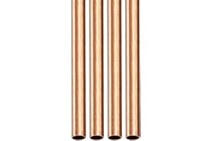 DTGN 4mm x 0.25mm x 300mm(ODxMuro TxL) Rame Tubo - 4pz - Buono per Macchinari Attrezzatura Fai-da-te Decorativa Cornice - Rotondo Metallo Tubazione