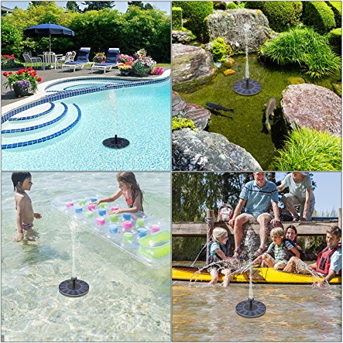 Hiluckey Solar Brunnen pumpe mit 1.4W Monokristalline Solar Panel Freie stehende Brunnen und pumpe für Gartenteich,Vogel-Bad, Fisch-Behälter, kleiner Teich - 6