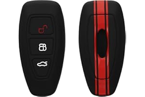 kwmobile Custodia Coprichiave Compatibile con Ford con 3 tasti Keyless Go Cover - Copritelecomando Chiave Auto - Copri Chiavi Macchina Strisce Rally
