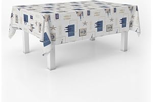 ECOMMERC3 | Mantel Hule Mesa Rectangular Tamaño 100x140 cm - Estilo, Durabilidad y Fácil Limpieza para tu Mesa - Mantel Hule Antimanchas e Impermeable - Sea Azul