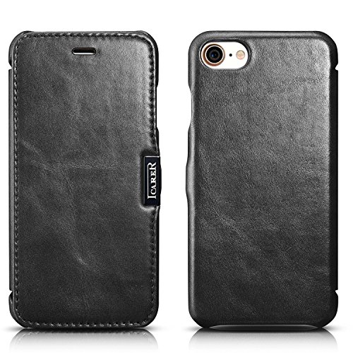 SLEO Funda iPhone 7 iPhone 8 Carcasa con Tapa Cuero Interior Ultra Slim Flip Folio ICARER Case para iPhone 7 iPhone 8 - Retro Negro SLEO Funda iPhone 7 iPhone 8 Carcasa con Tapa Cuero Interior Ultra Slim Flip Folio ICARER Case para iPhone 7 iPhone 8 - Retro Negro