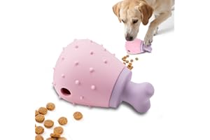 PawSailor Jouet Interactif pour Chien, Jouet Chien Distributeur Friandises Lent Puzzle Silicone Design Patte Poulet, Anti Ennui Stimulation Mentale Nettoyage Dents Enrichissement Qi, Rosa