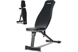 ISE Banco de Pesas Musculación Ajustable Plegable Multifuncional Inclinable Reclinable, Banco de Peso Plano Declinado Inclinado Abdominales para Fitness Entrenamiento Profesional con Respaldo