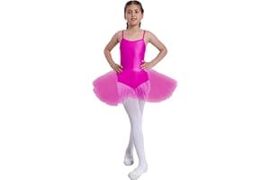 Carnavalife Maillot Ballet Niña para Danza Bailarina de Tirante Fina con Tutus para Niñas Clases y Disfraces de Bailarina, Traje de Danza