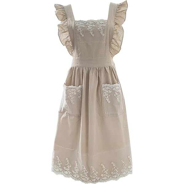 Nanxson Grembiule da Cucina Stampato in Cotone per Donna, con Tasche per le Facende Domestiche, Giardinaggio e Pittura